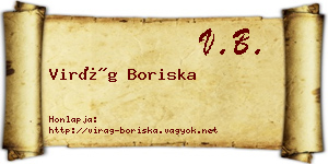 Virág Boriska névjegykártya