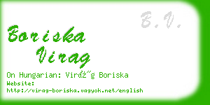 boriska virag business card